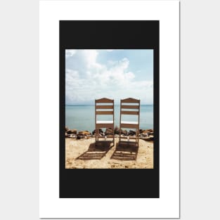 Two Empty Chairs On Beach Posters and Art